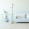 Simple Designs 66in Tall Mid Century Modern Standing Tree Floor Lamp with Dual White Glass Globe Shade., Gold LF1044-GLD